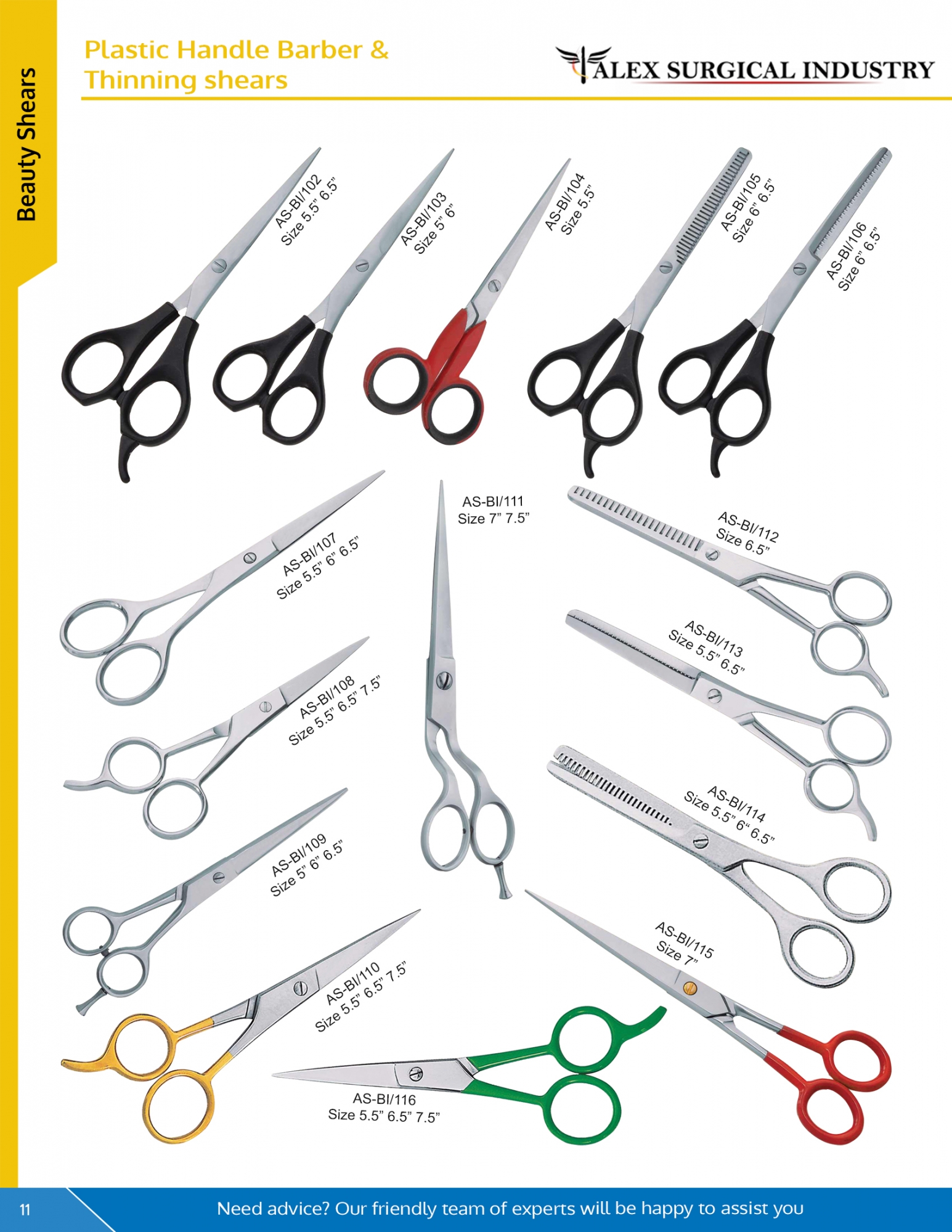 Plastic Handle Barber & Thinning Shears